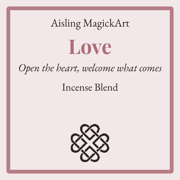 Love incense label